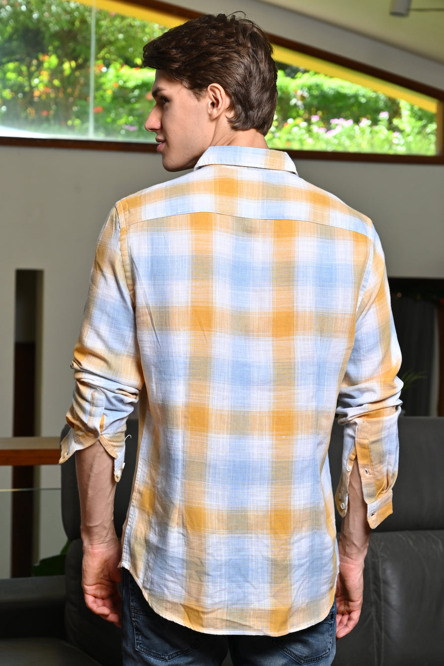 Leopold - Cotton Checkered Shirt - Yellow