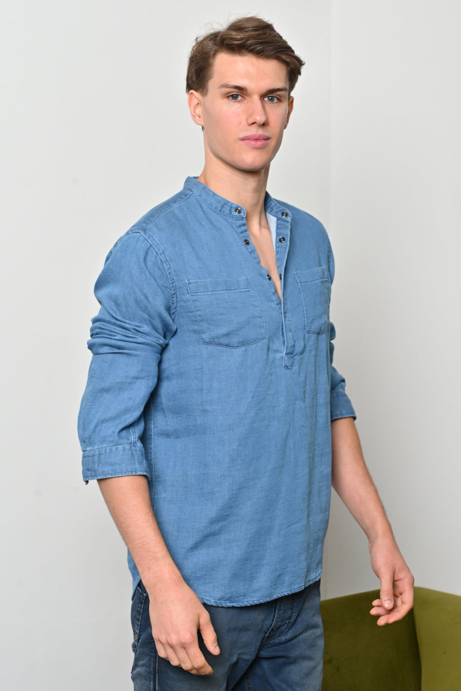 Liberty - Jogger Denim Kurta - Lt Blue