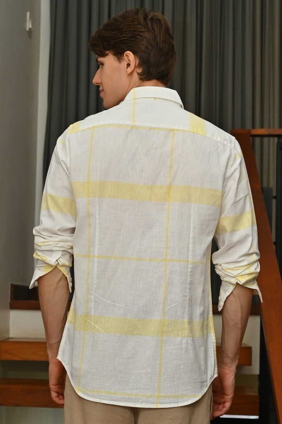 Armani - Linen Check Shirt - Lemon