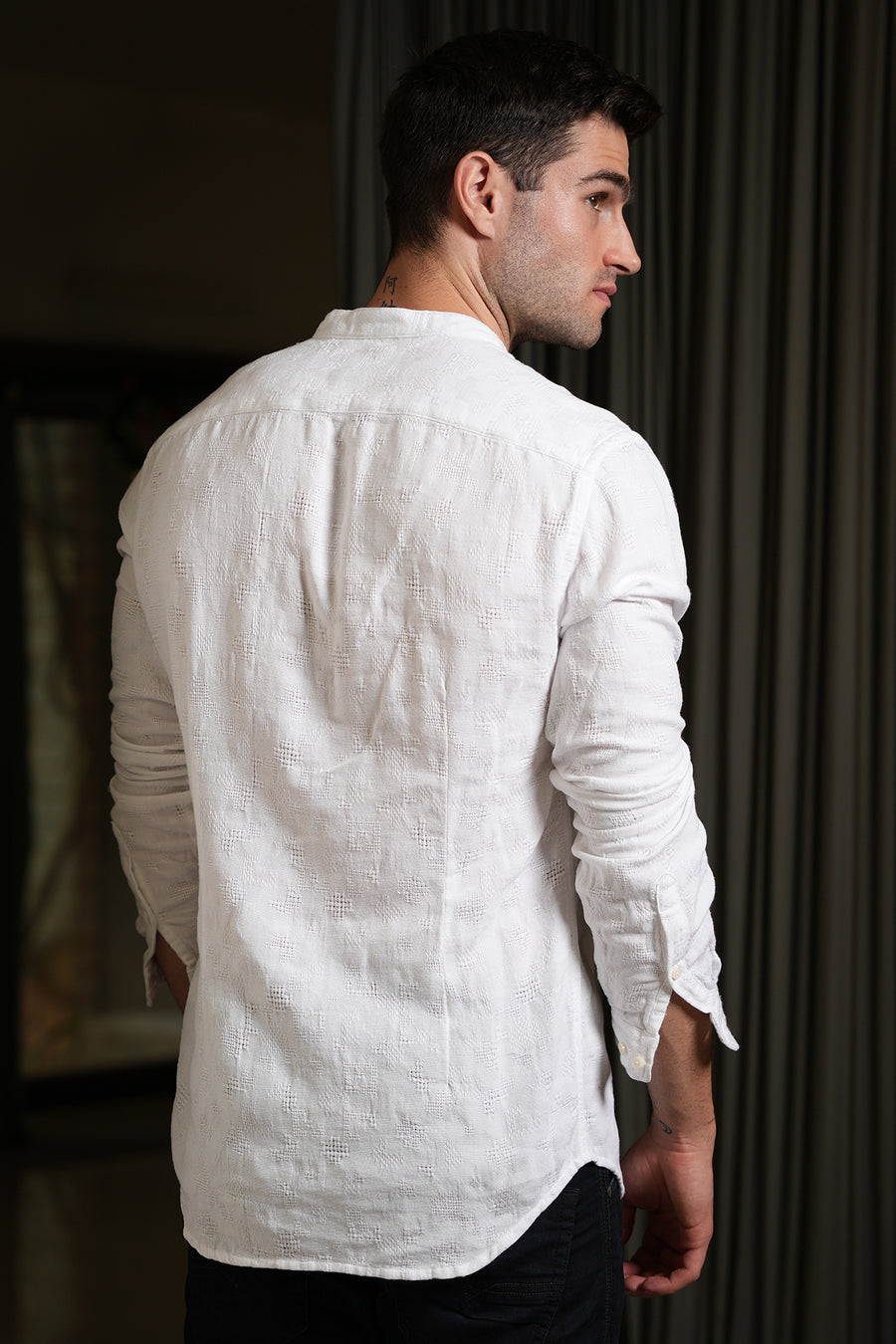Raw - Structured Plain Shirt - White