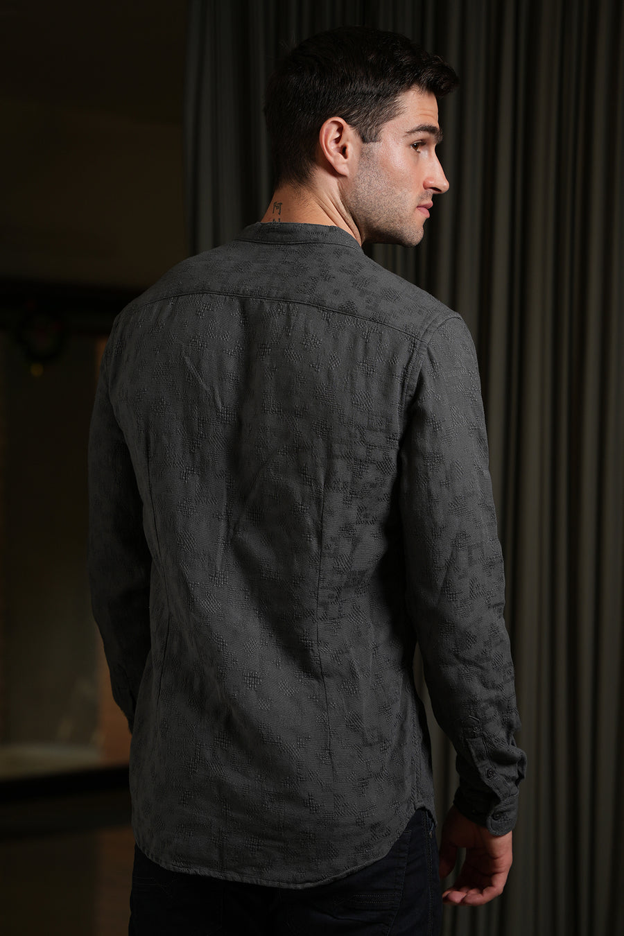 Raw - Structured Plain Shirt - Grey