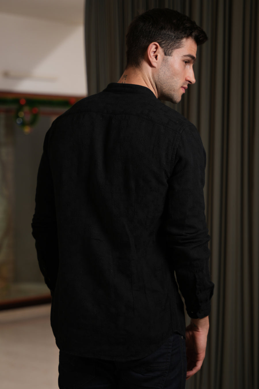 Raw - Structured Plain Shirt - Black