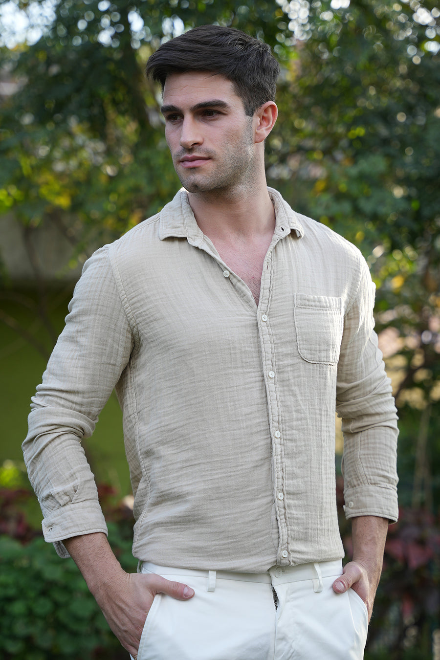 Ward - Double Layered Shirt - Sand