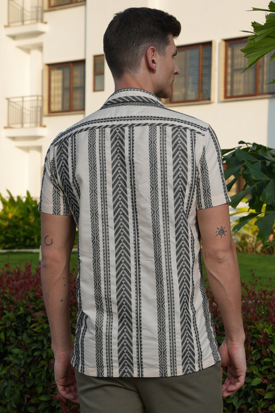 Miami - Cotton Striped Shirt - Beige