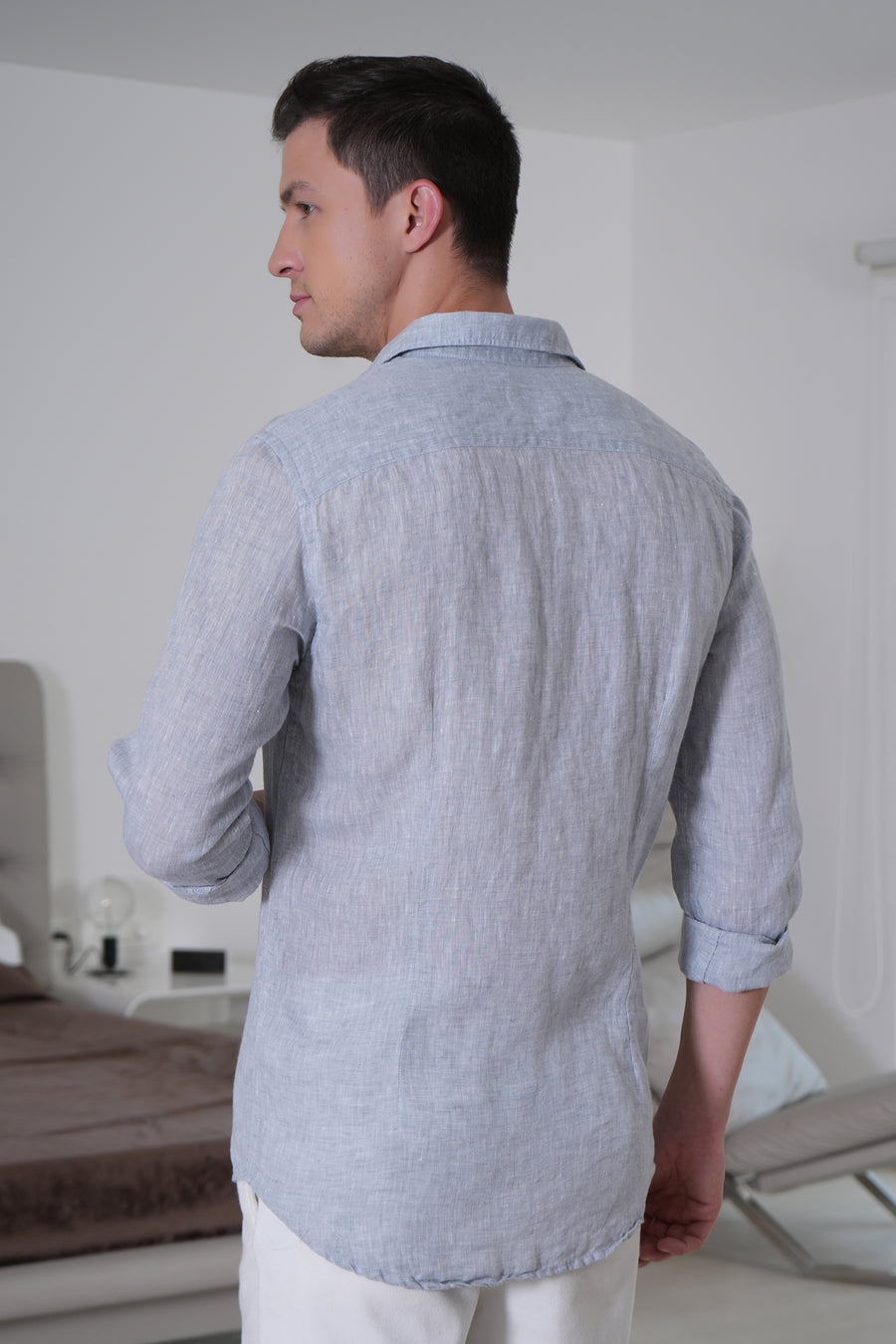 Griffin - 100% Irish Linen Shirt - Grey