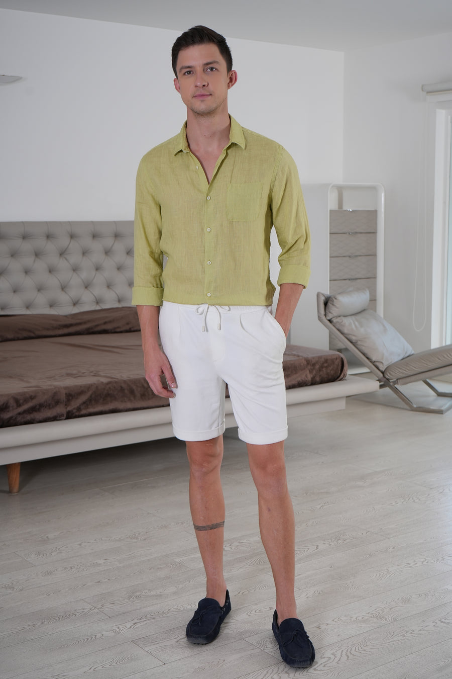 Griffin - 100% Irish Linen Shirt - Lime