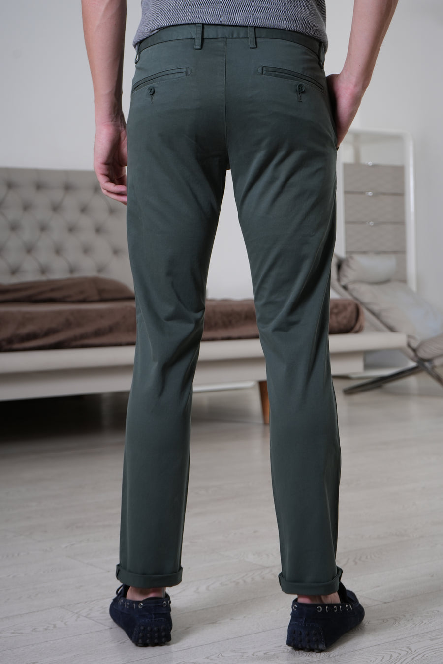 Bruno - Cotton Lycra Stretch Trouser - Green