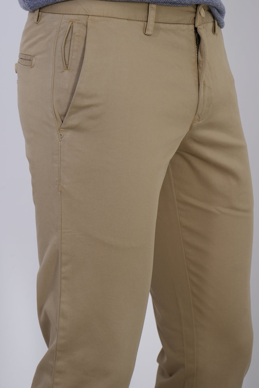 Bruno - Cotton Lycra Stretch Trouser - Khaki