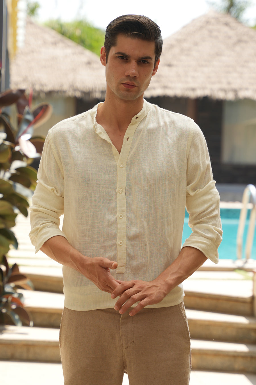 River - Viscose Linen Kurta - Cream