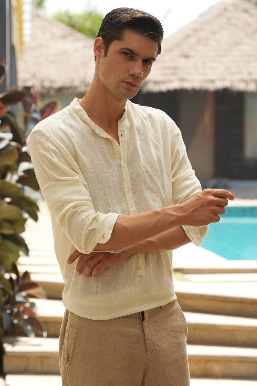 River - Viscose Linen Kurta - Cream