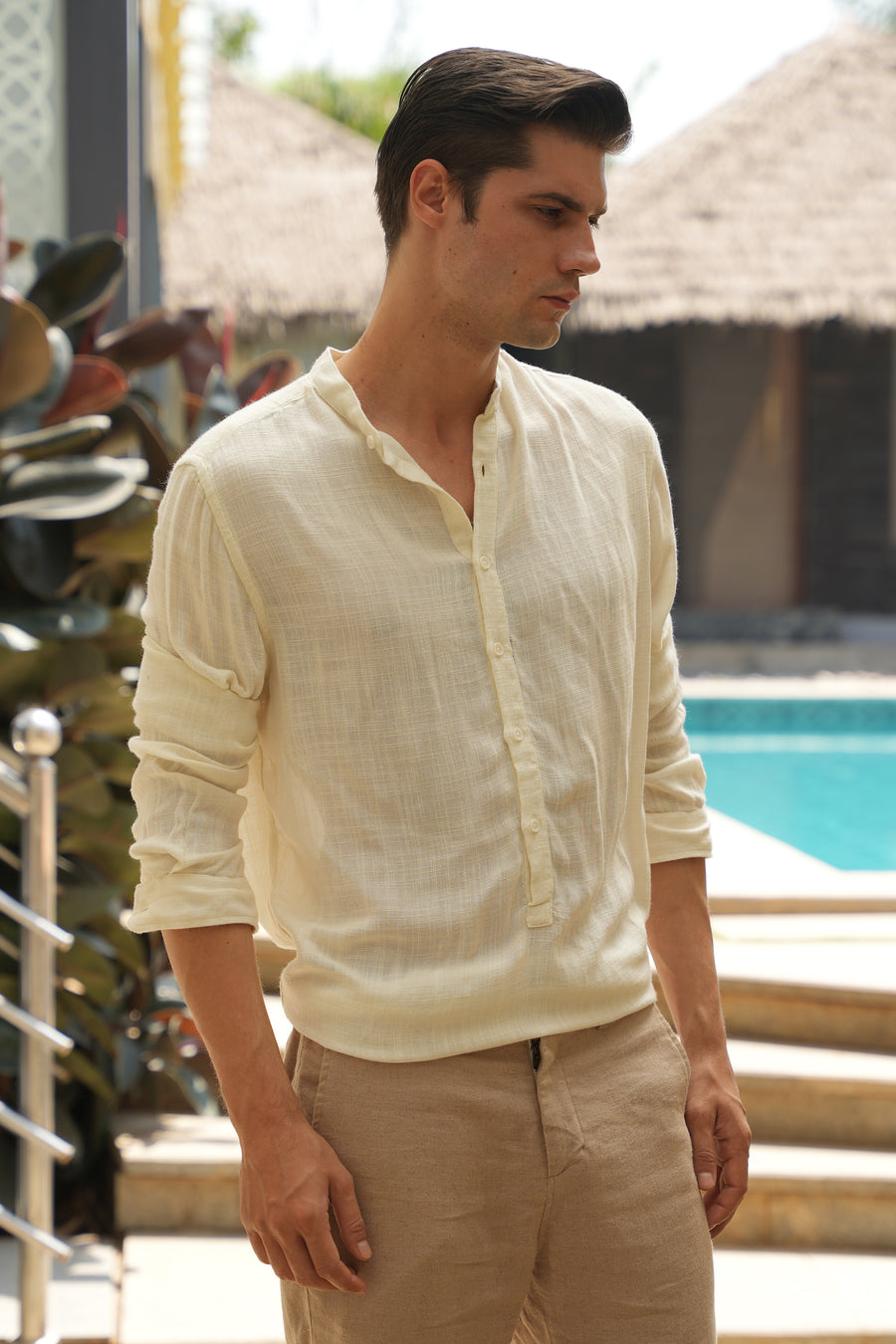 River - Viscose Linen Kurta - Cream