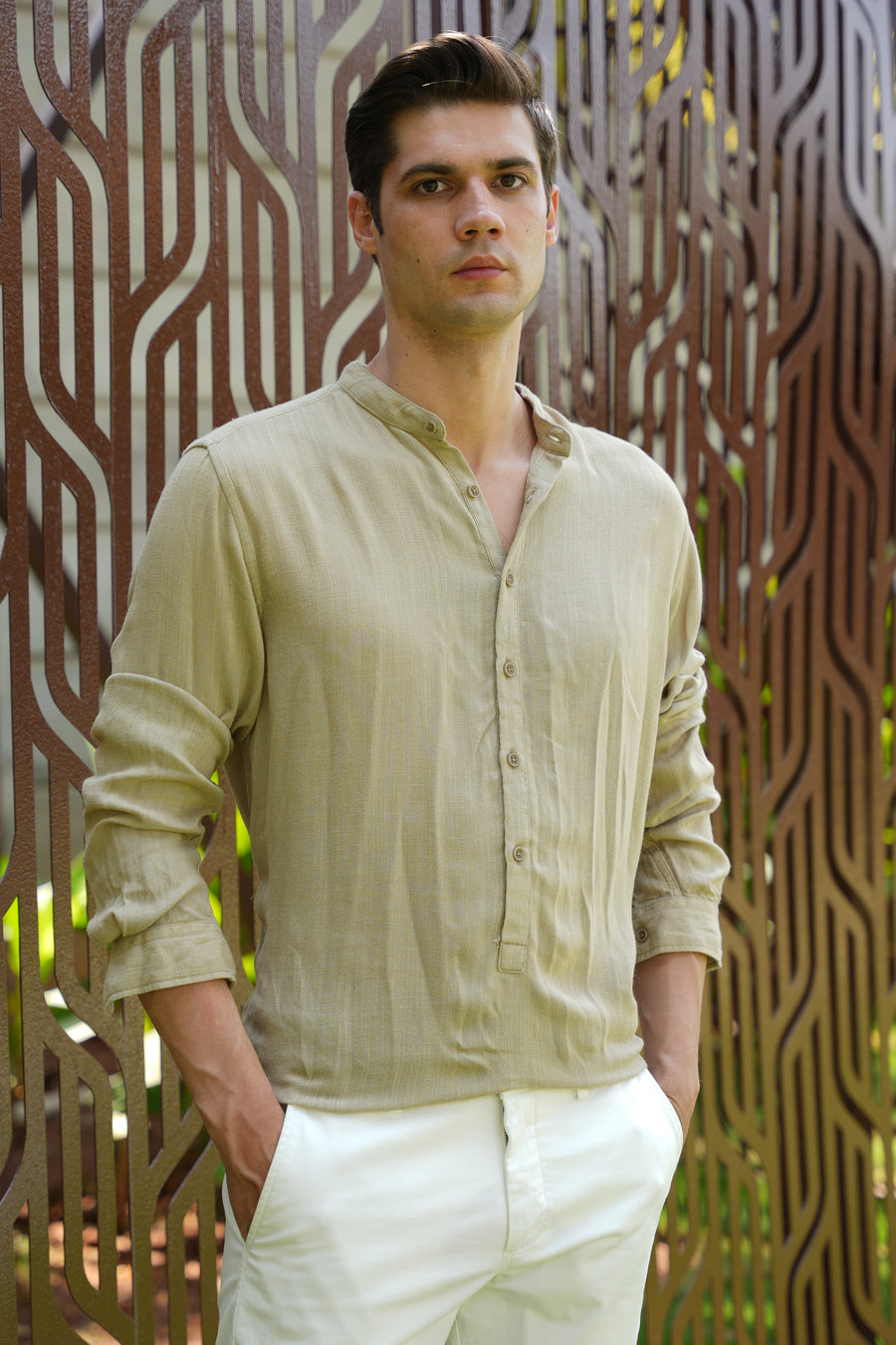 River - Viscose Linen Kurta - Green