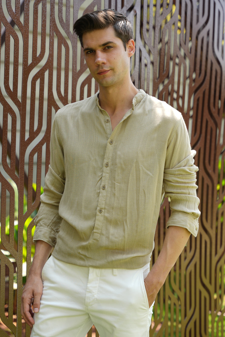 River - Viscose Linen Kurta - Green