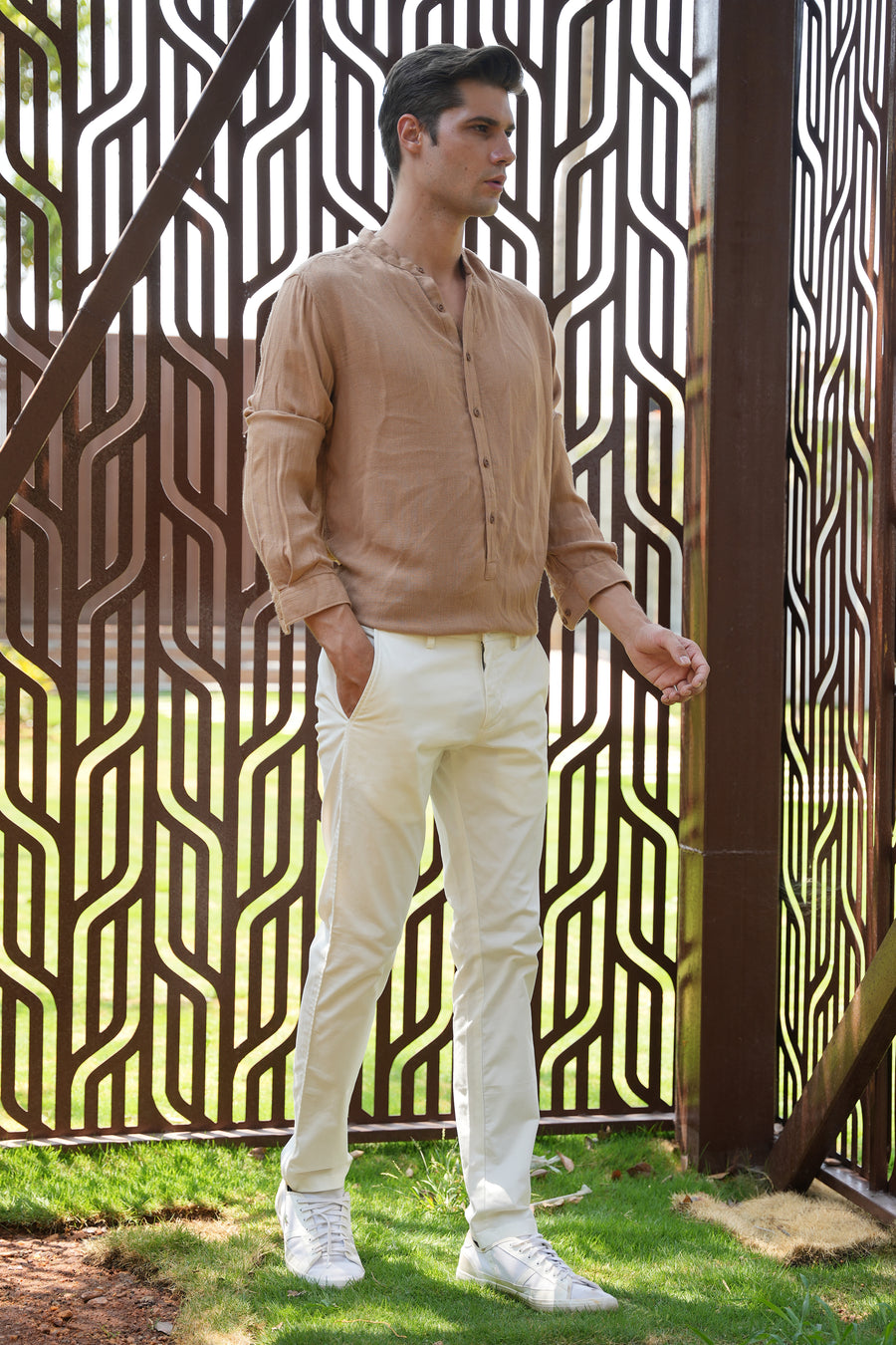 River - Viscose Linen Kurta - Khaki