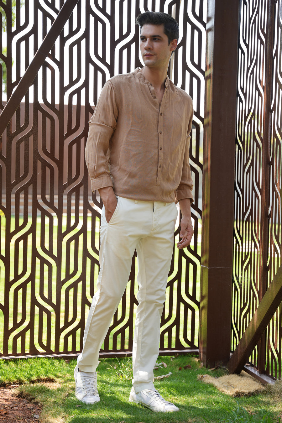 River - Viscose Linen Kurta - Khaki