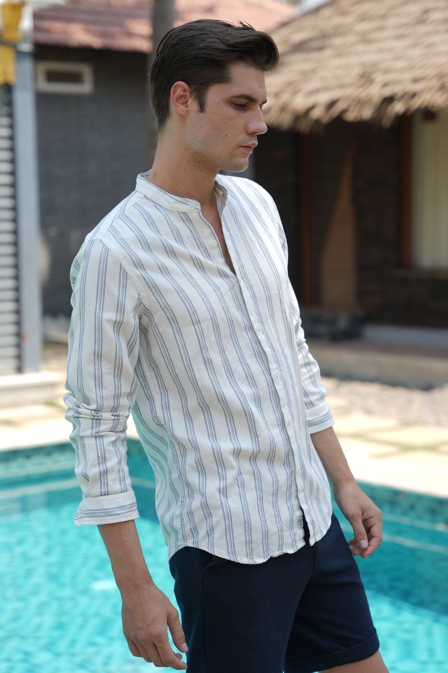 Harley - Textured Striped Shirt - Off White