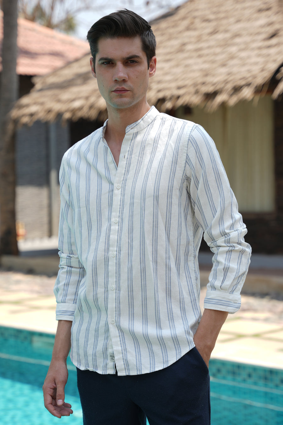 Harley - Textured Striped Shirt - Off White