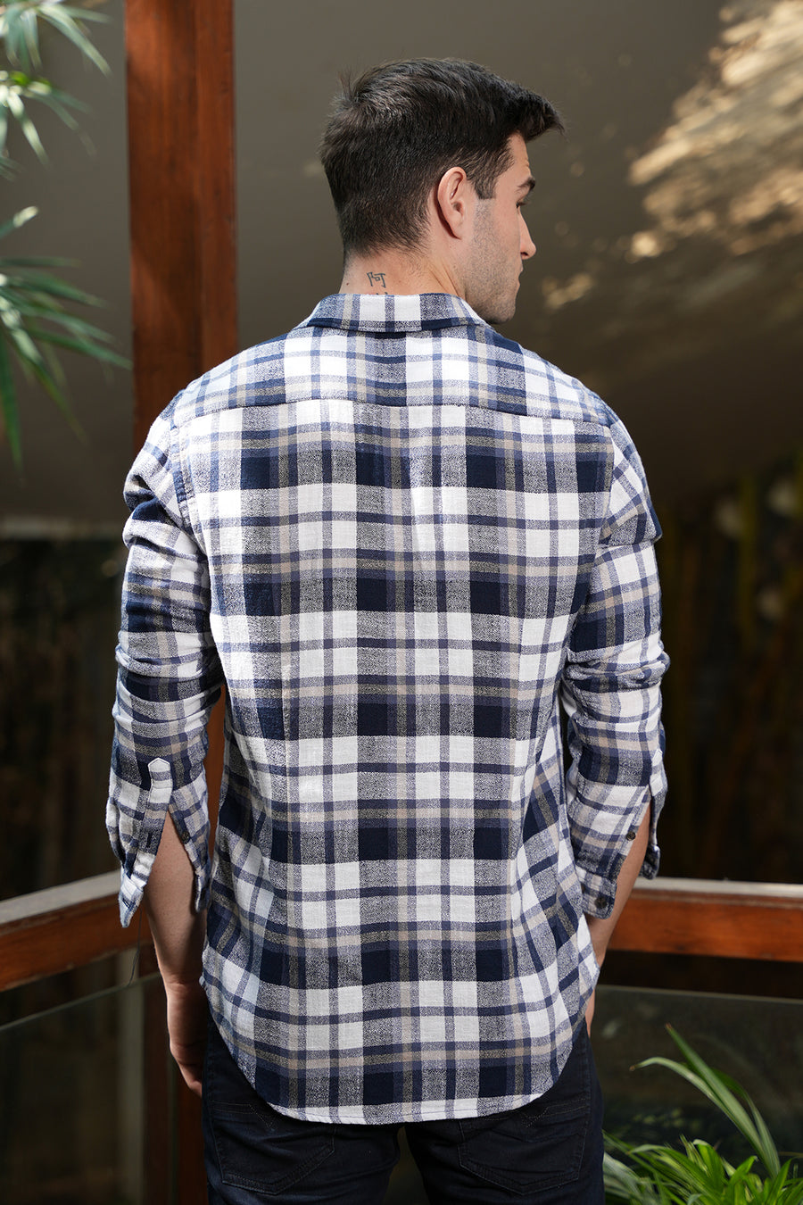 Prawn - Comfort Check Shirt - Navy