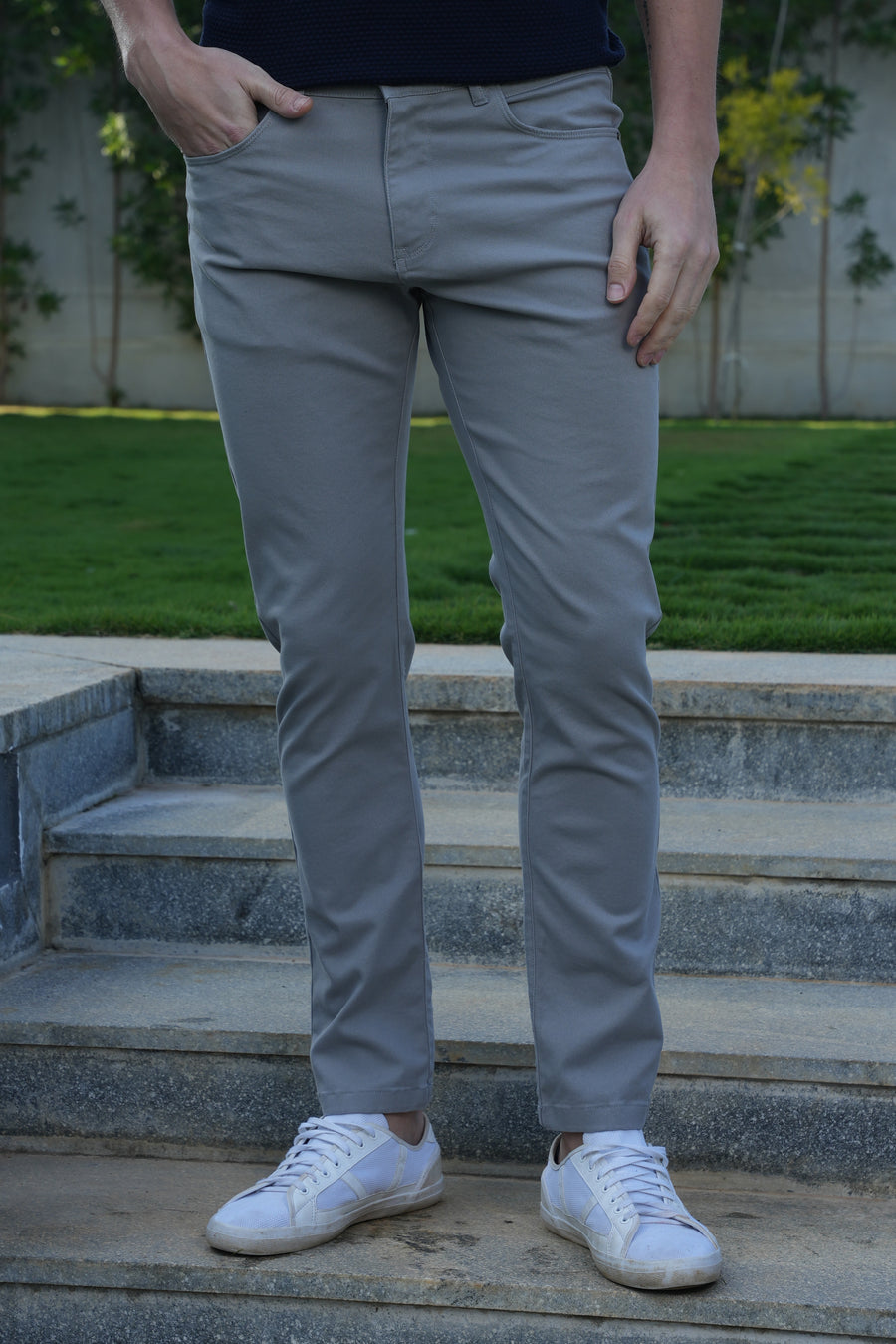 Ritual - Denim Style Trouser - Lt Grey