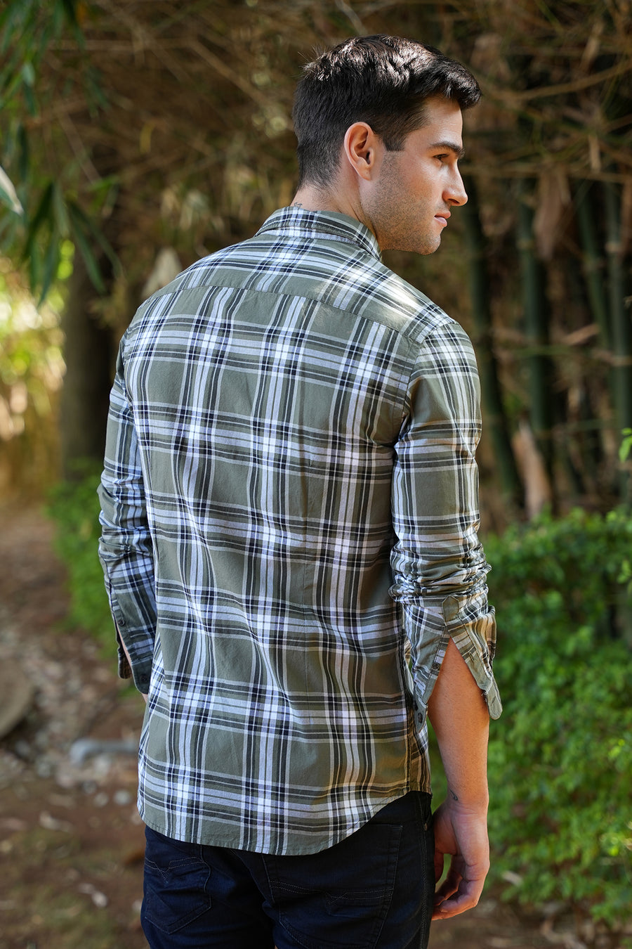 Enigma - Cotton Check Shirt - Green