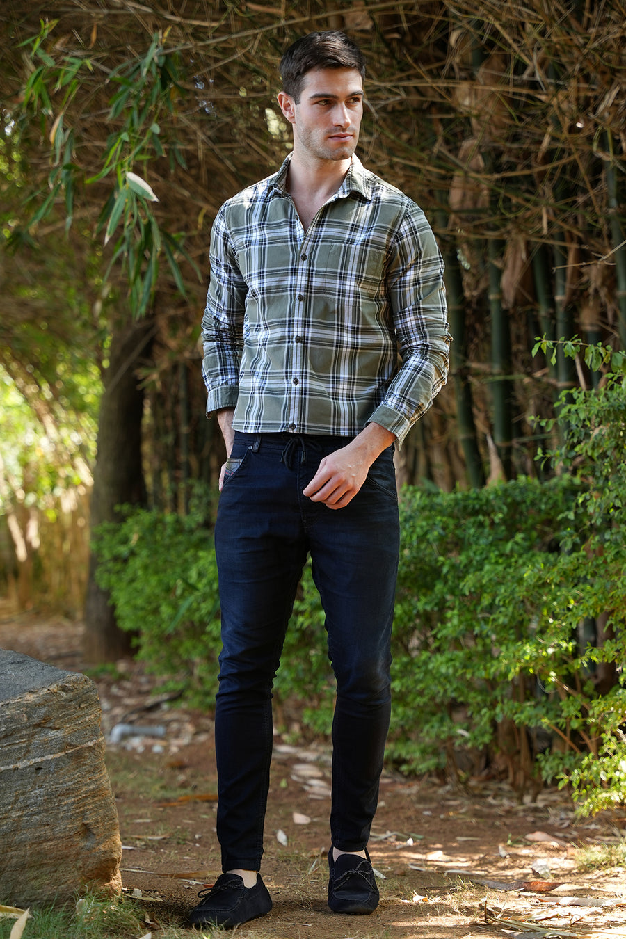 Enigma - Cotton Check Shirt - Green