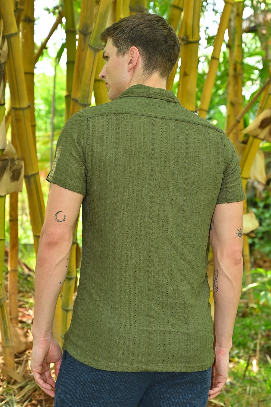 Crew - Viscose Crotchet Shirt - Olive