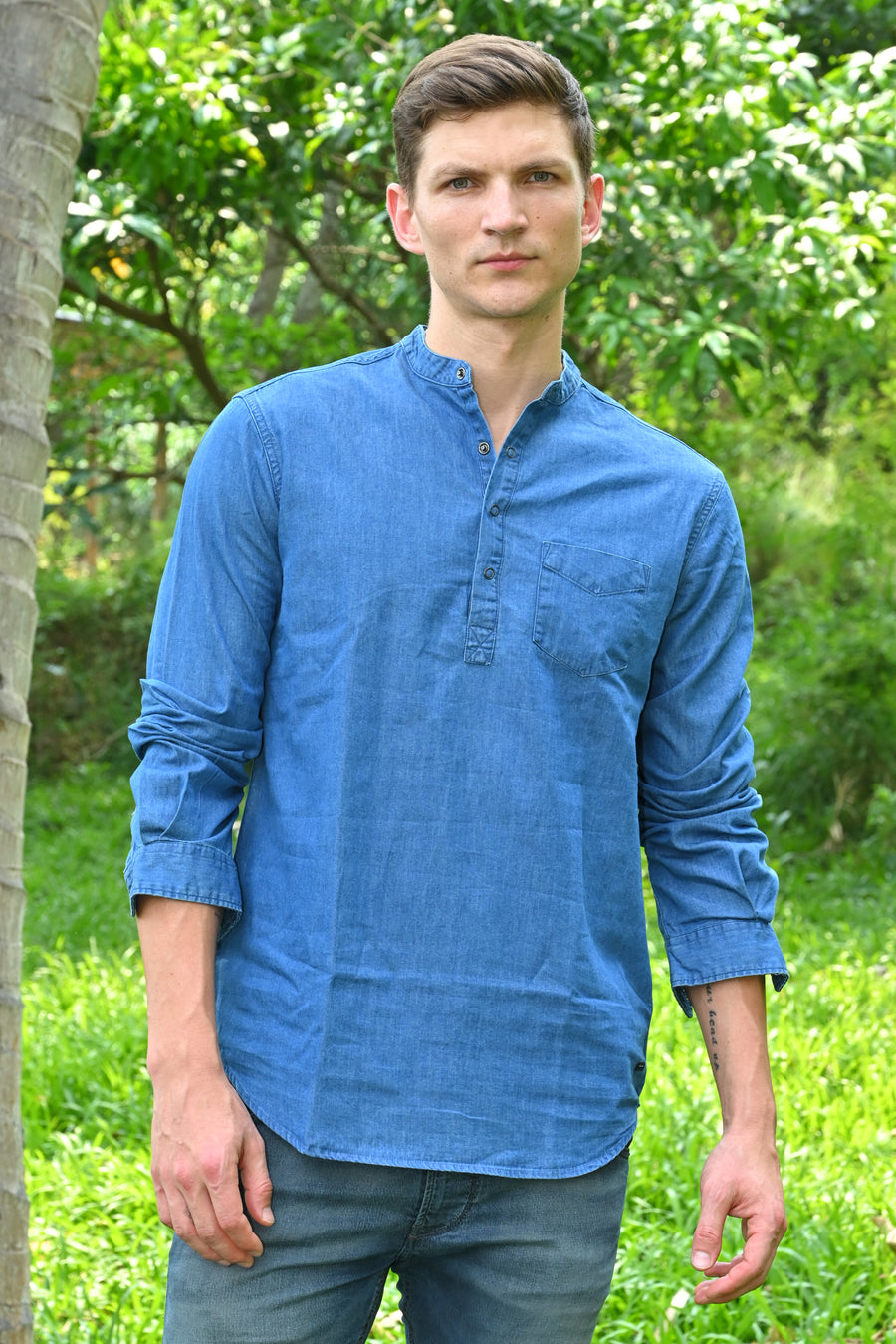 Asia - Denim Kurta Shirt - Blue