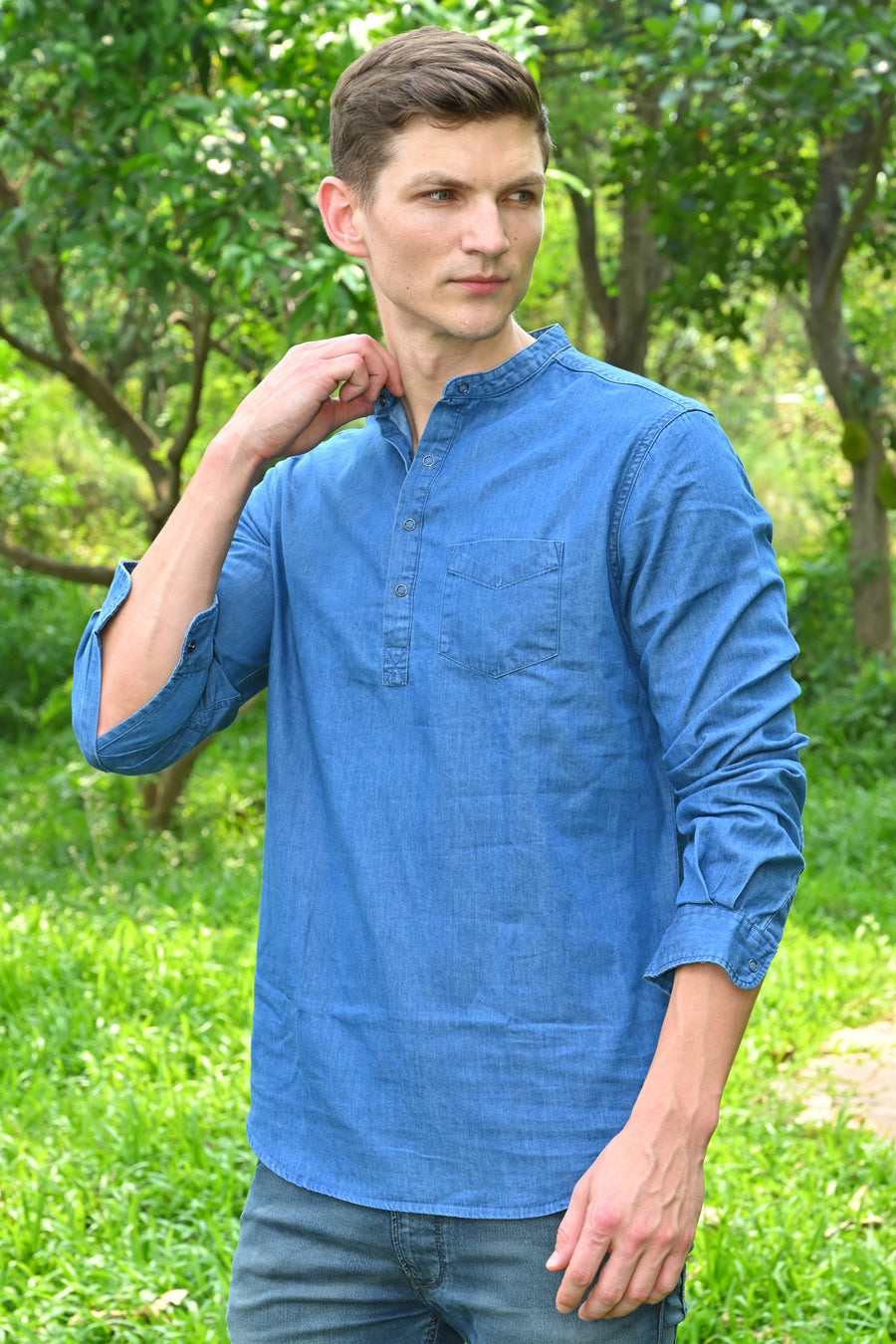 Asia - Denim Kurta Shirt - Blue