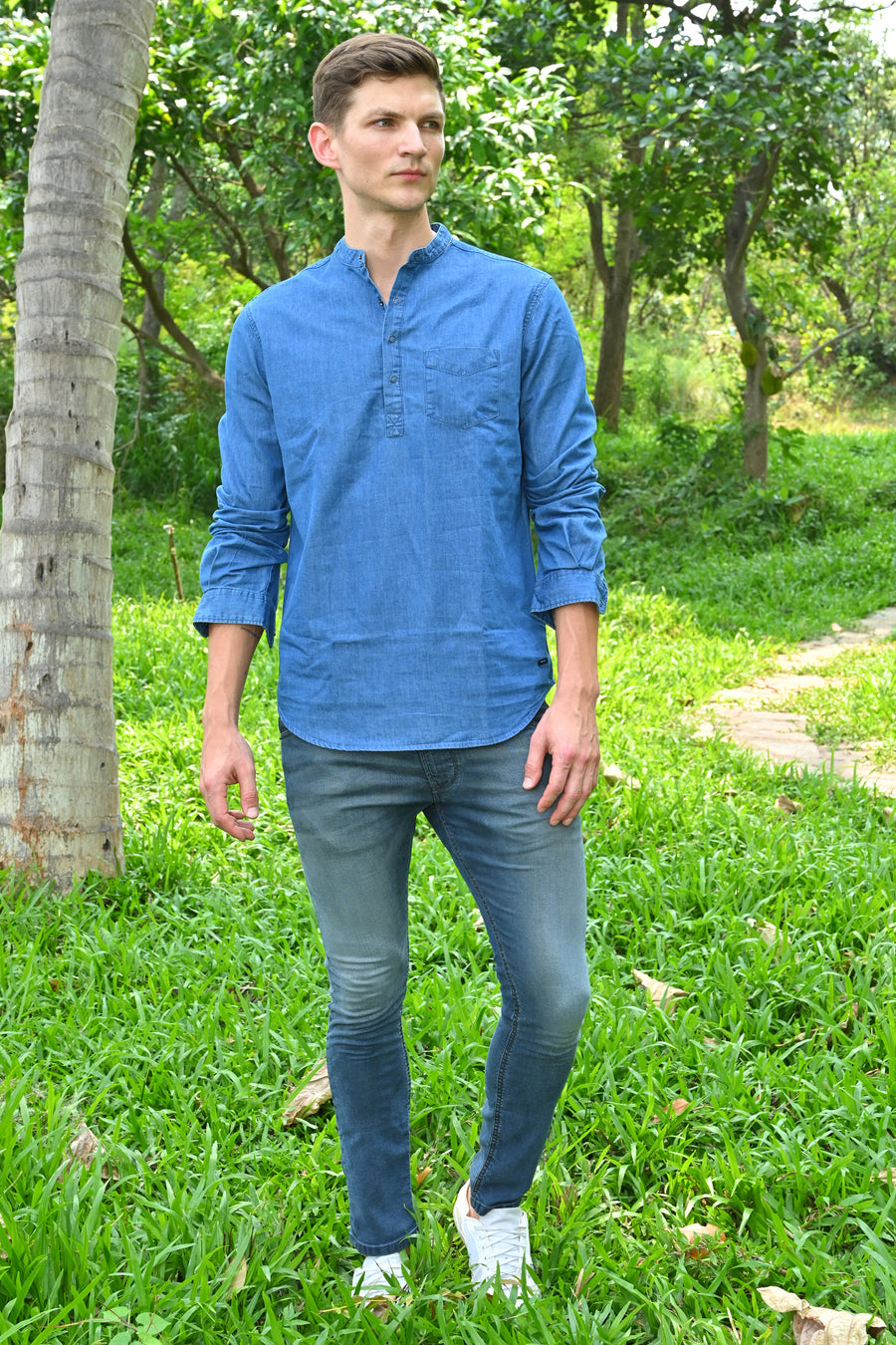 Asia - Denim Kurta Shirt - Blue