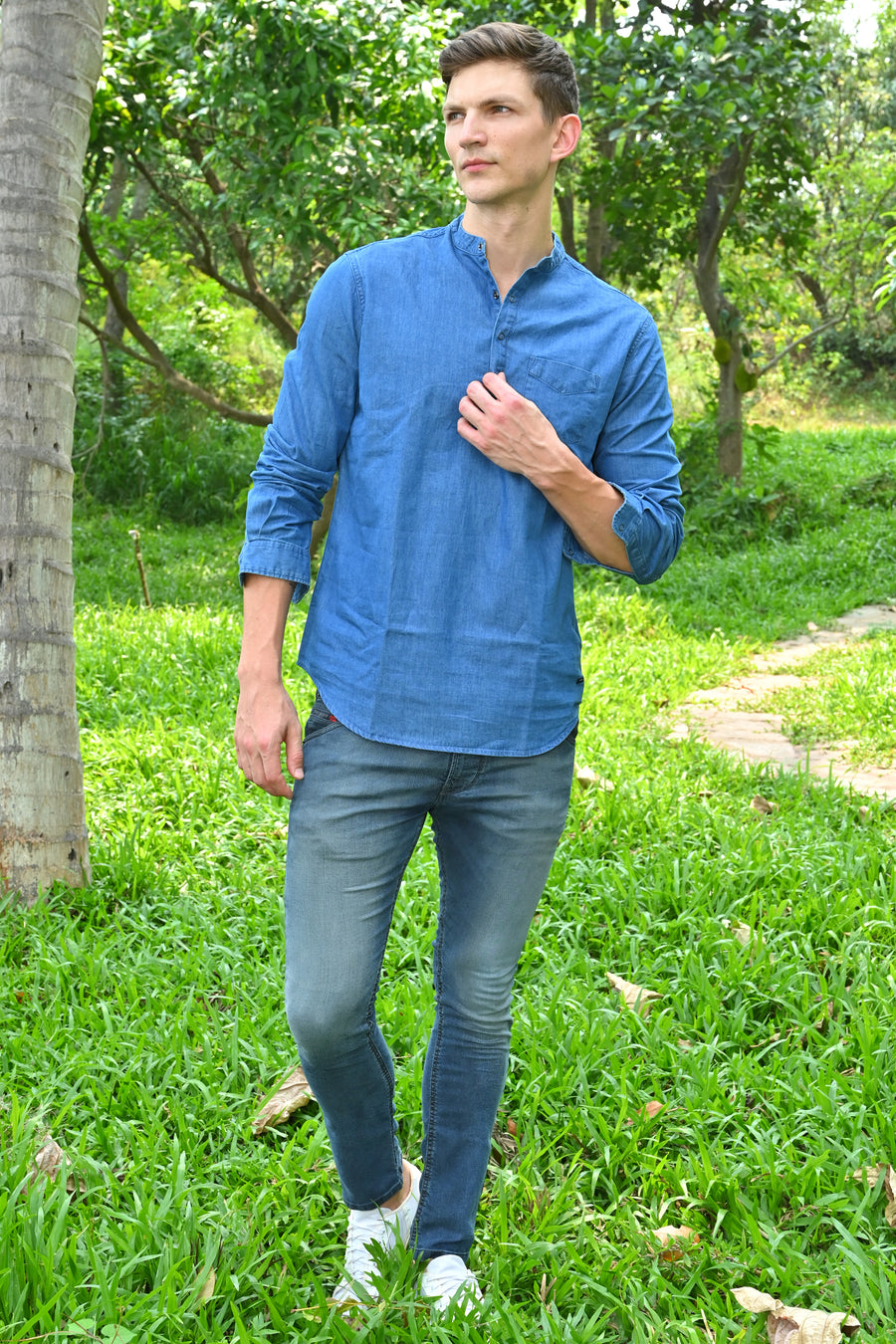 Asia - Denim Kurta Shirt - Blue