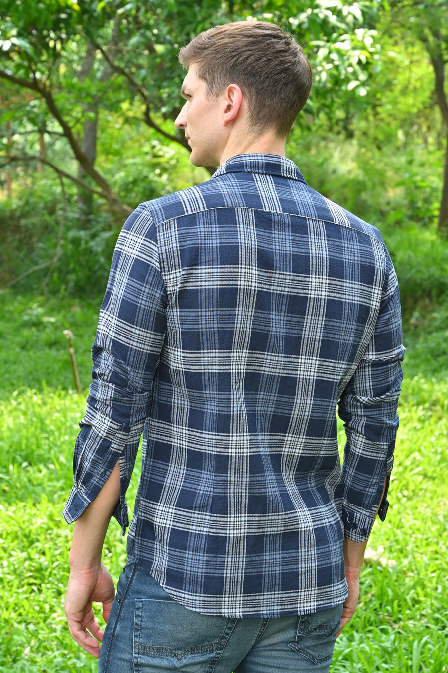 Goldie - Cotton Check Shirt - Navy