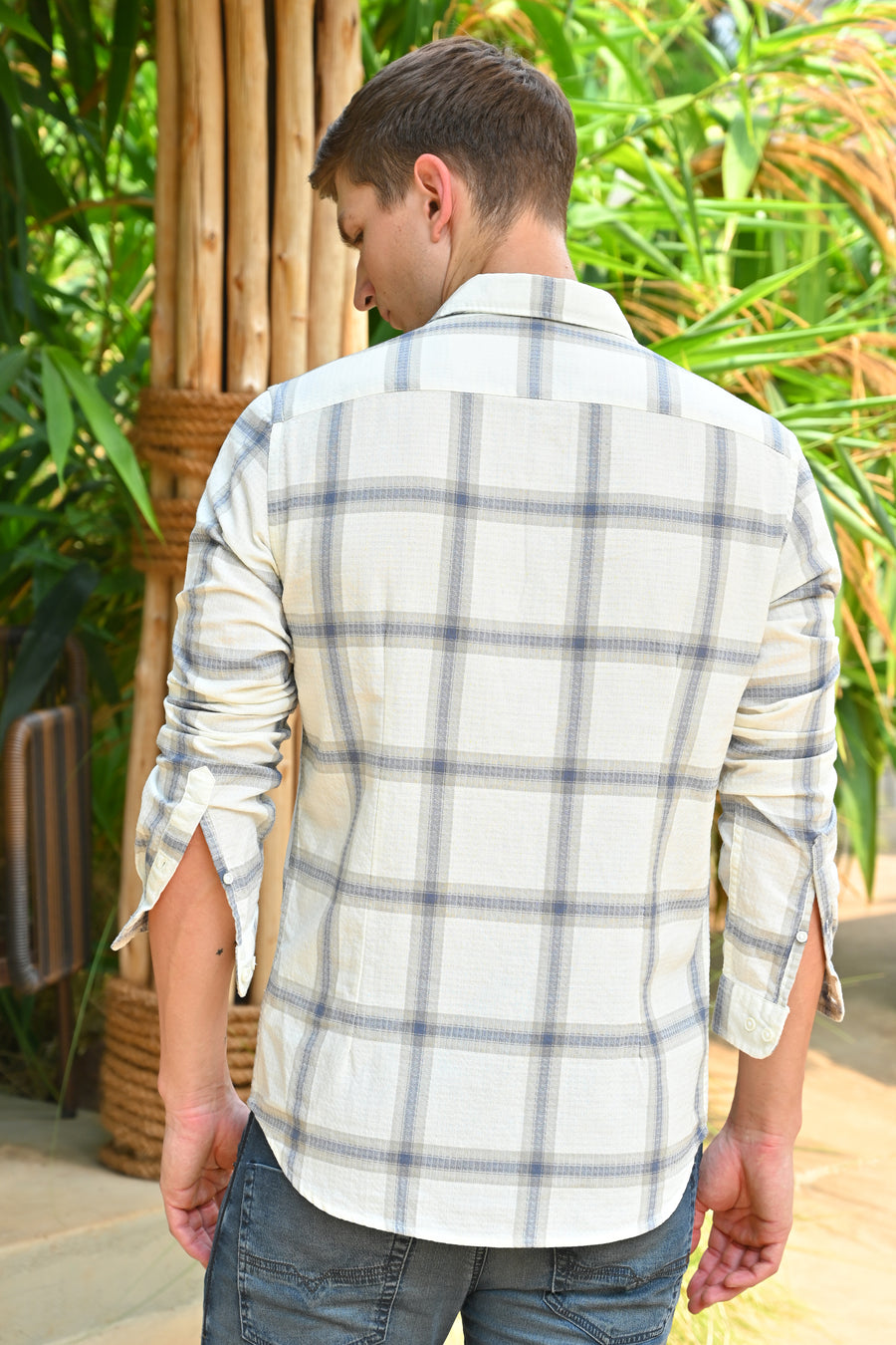 Memory - Structured Check Shirt - Off White