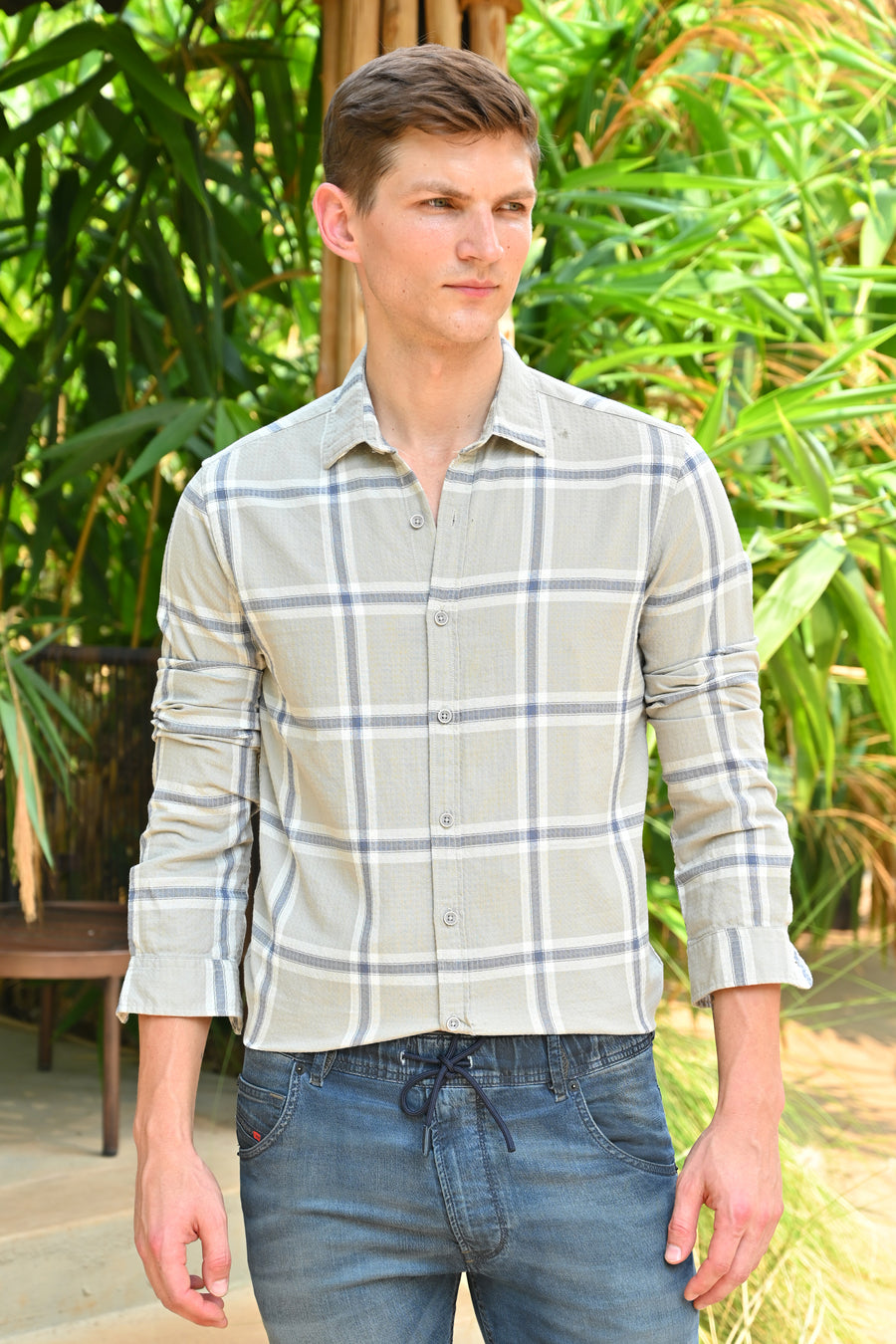 Memory - Structured Check Shirt - Green