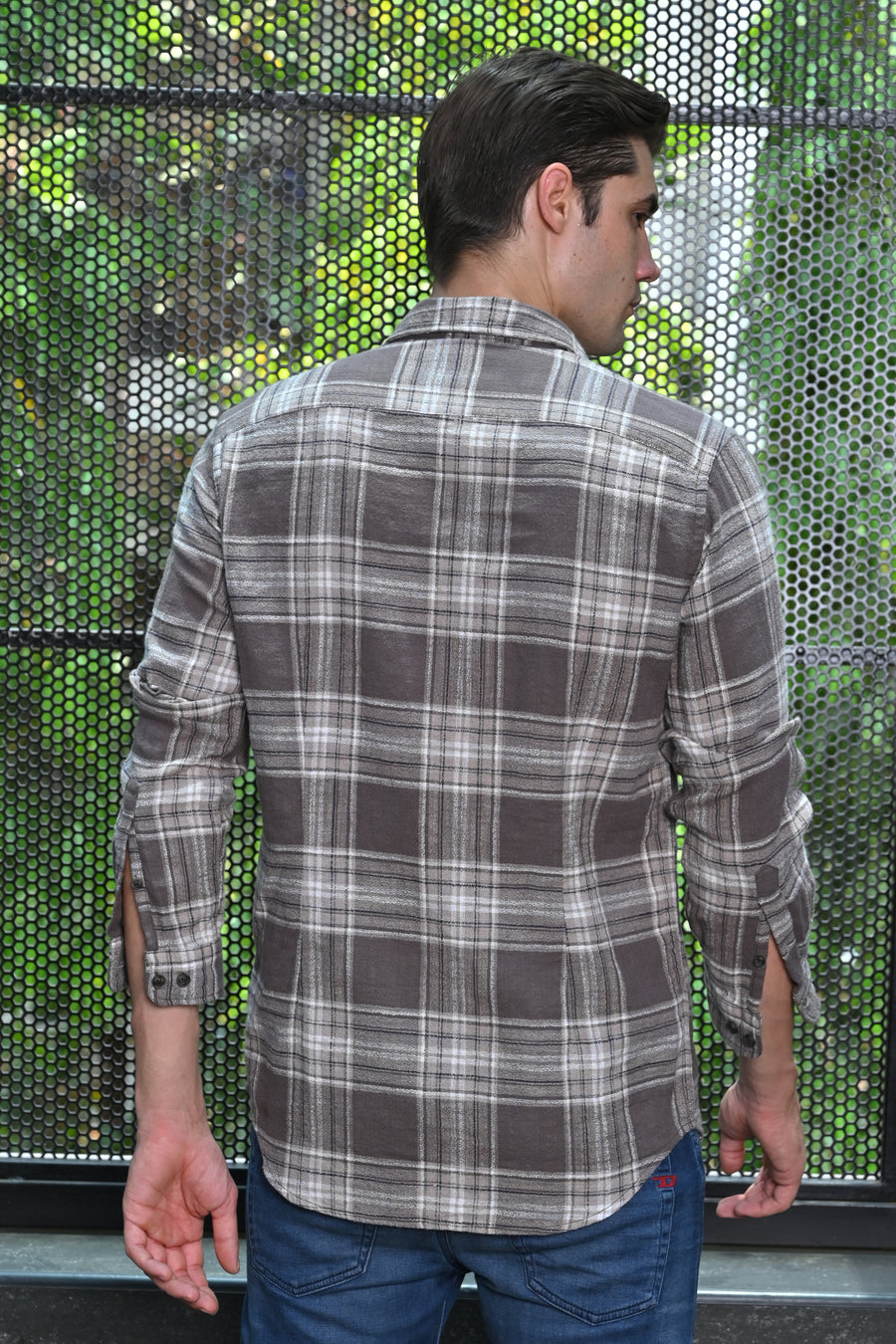 Harvy - Cotton Check Shirt - Brown