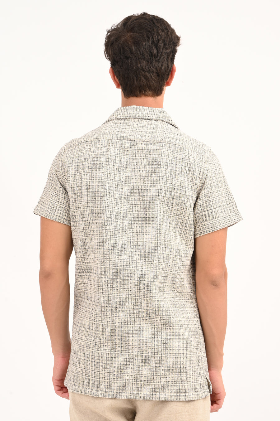 Stephen - Summer Textured Check Shirt - Black
