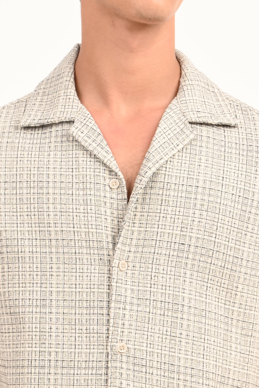 Stephen - Summer Textured Check Shirt - Black