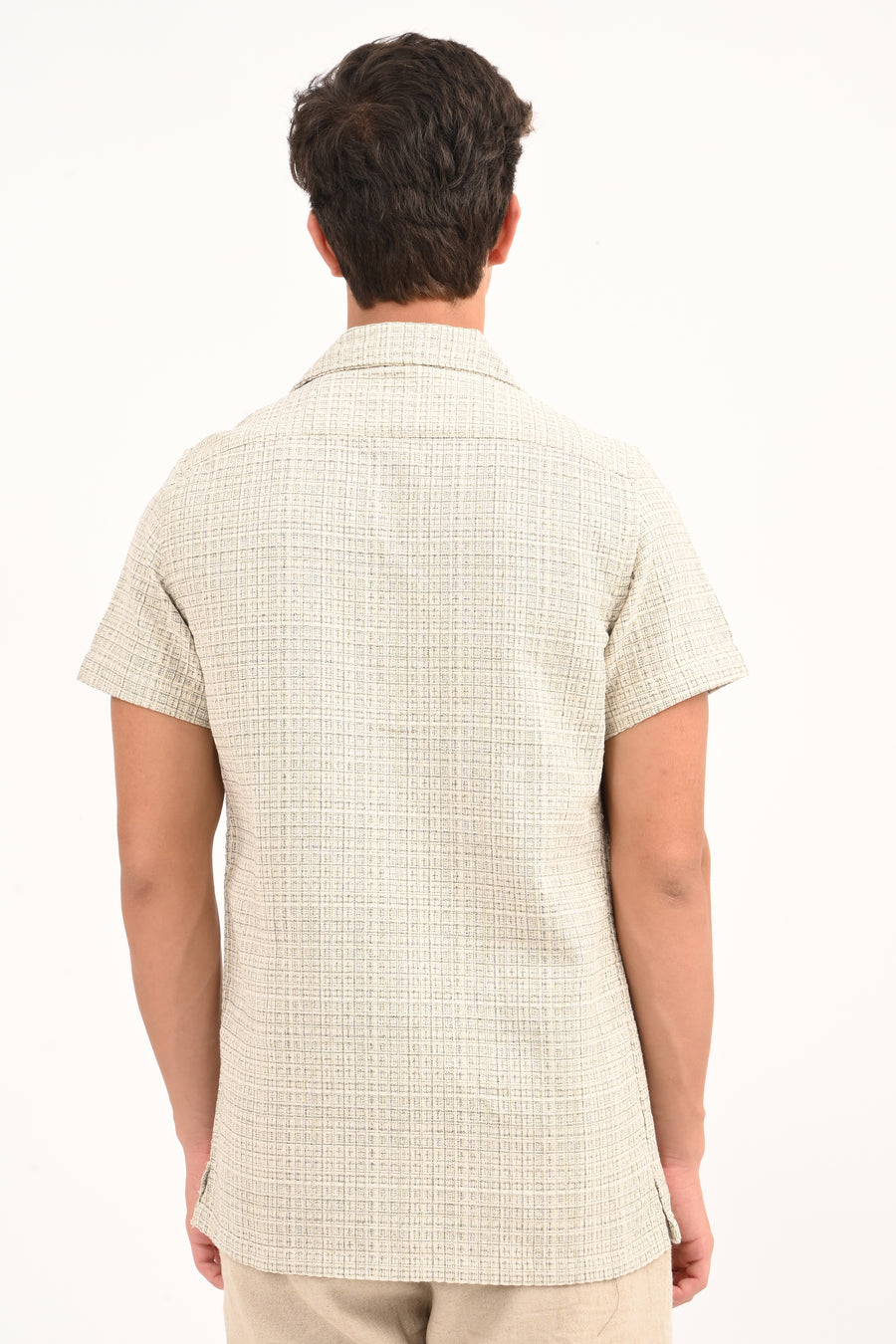 Stephen - Summer Textured Check Shirt - Green