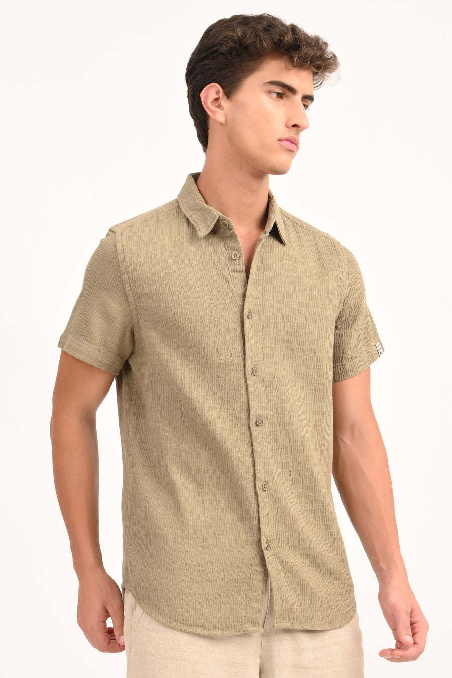 Wendy - Structured Solid Shirt - Pista