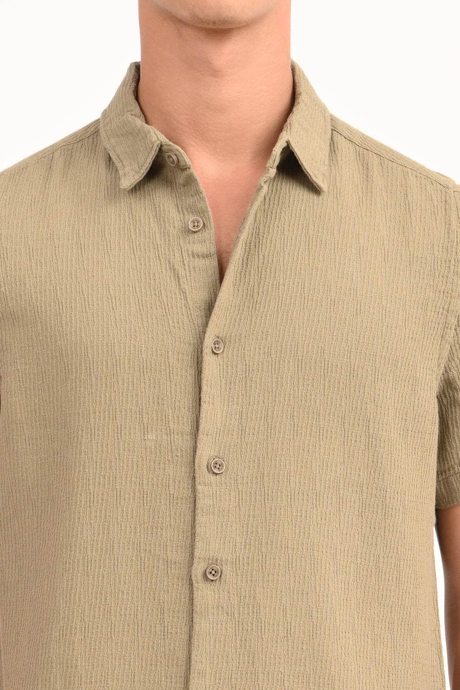 Wendy - Structured Solid Shirt - Pista