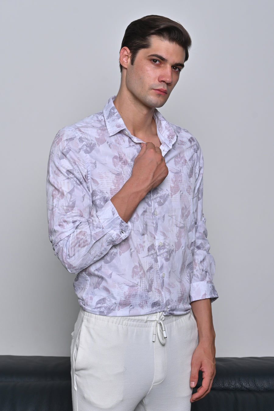 Safar - Cotton Printed Shirt - Pink