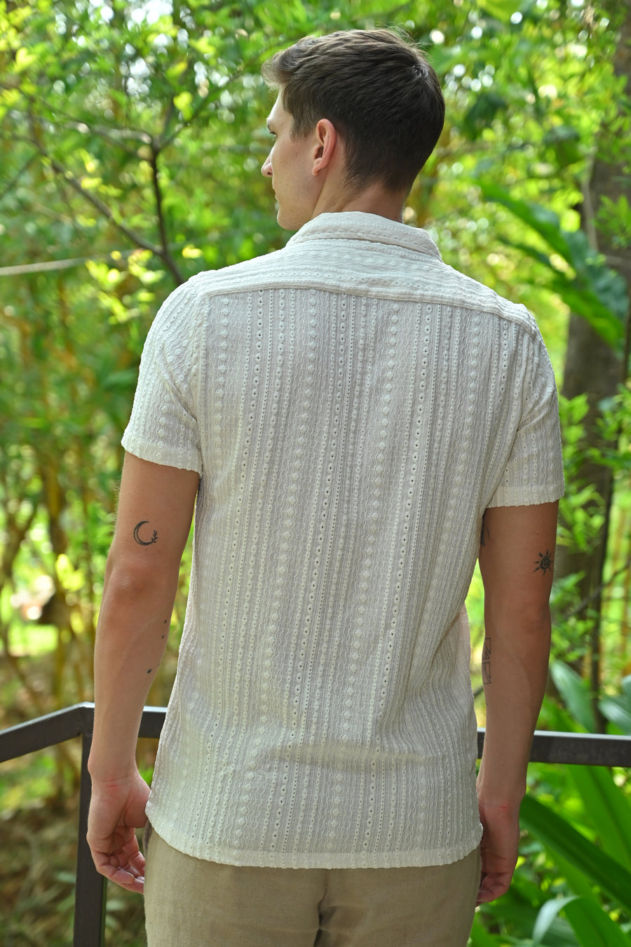 Crew - Viscose Crotchet Shirt - Off White