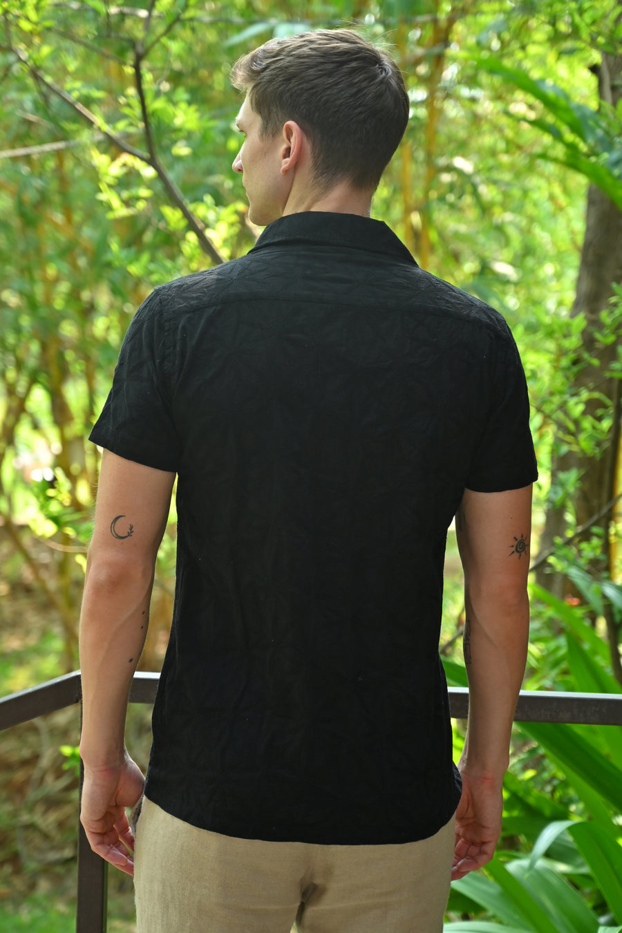 Flake - Dyed Embroidered Shirt - Black