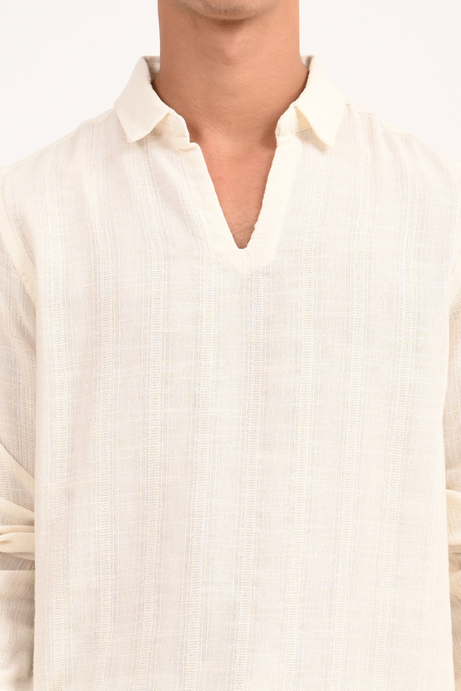 Lyric - Cotton Lino Dobby Shirt - Off White