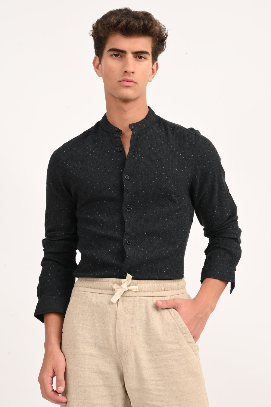 Edwin - Dobby Printed Shirt - Black