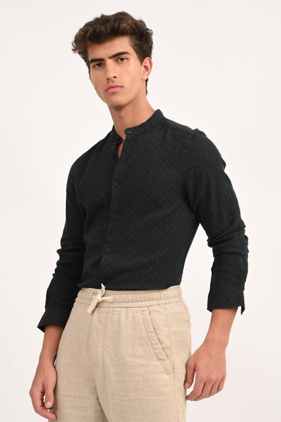 Edwin - Dobby Printed Shirt - Black