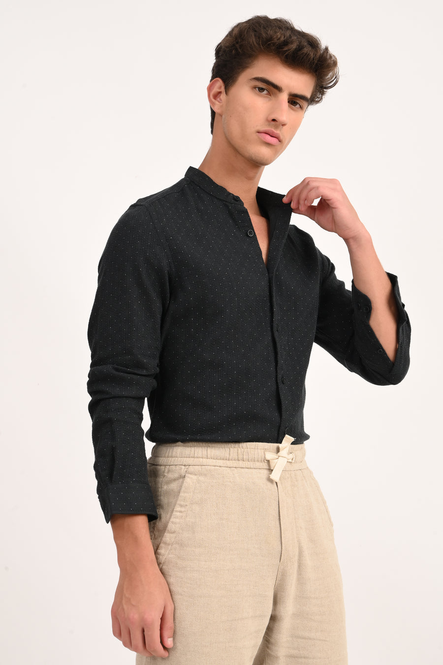 Edwin - Dobby Printed Shirt - Black