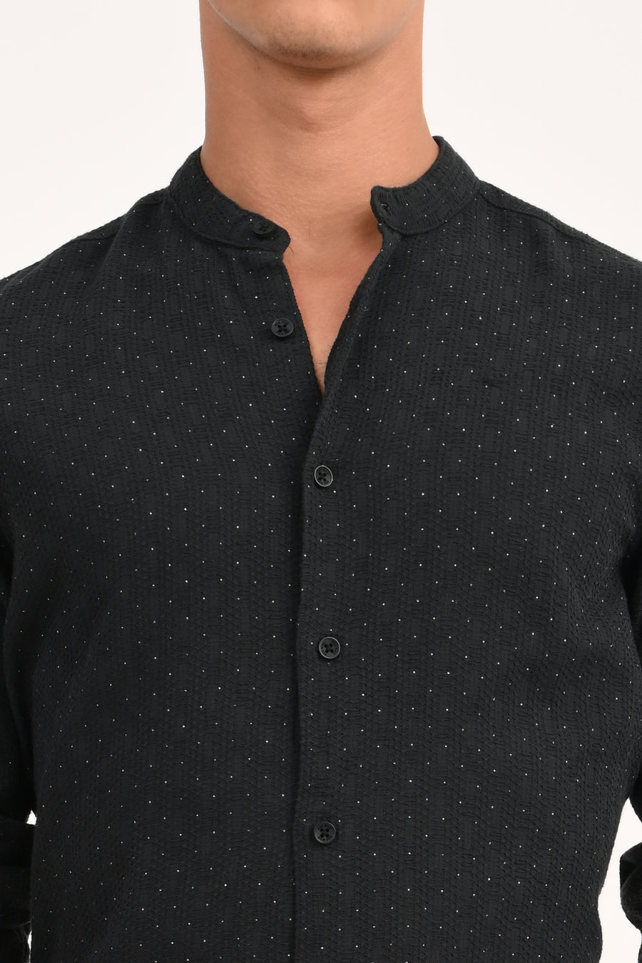 Edwin - Dobby Printed Shirt - Black
