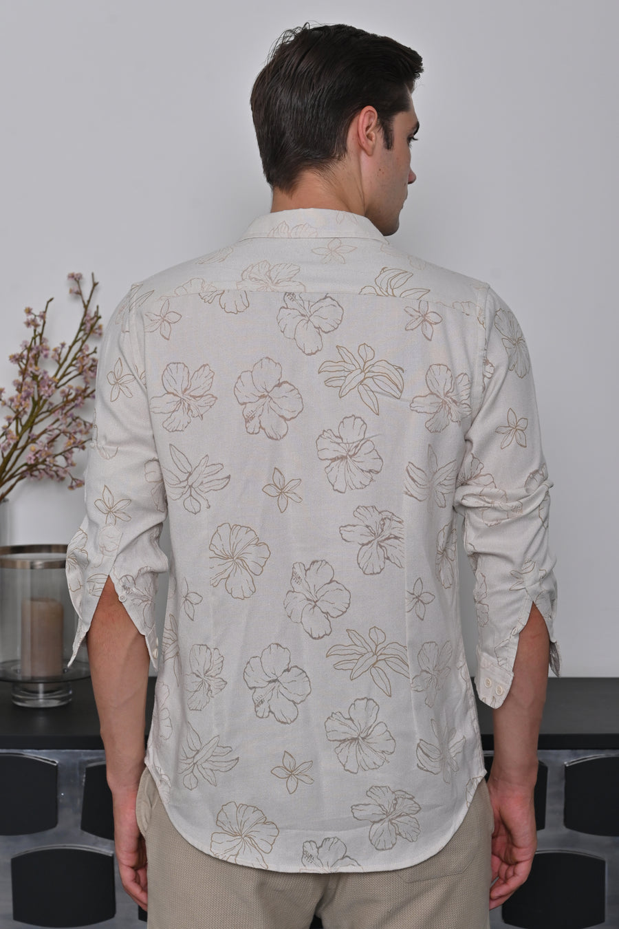 Anri - Floral Brasso Printed Shirt - Beige