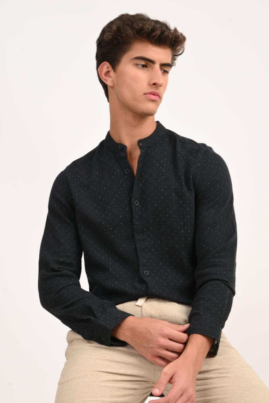 Edwin - Dobby Printed Shirt - Black