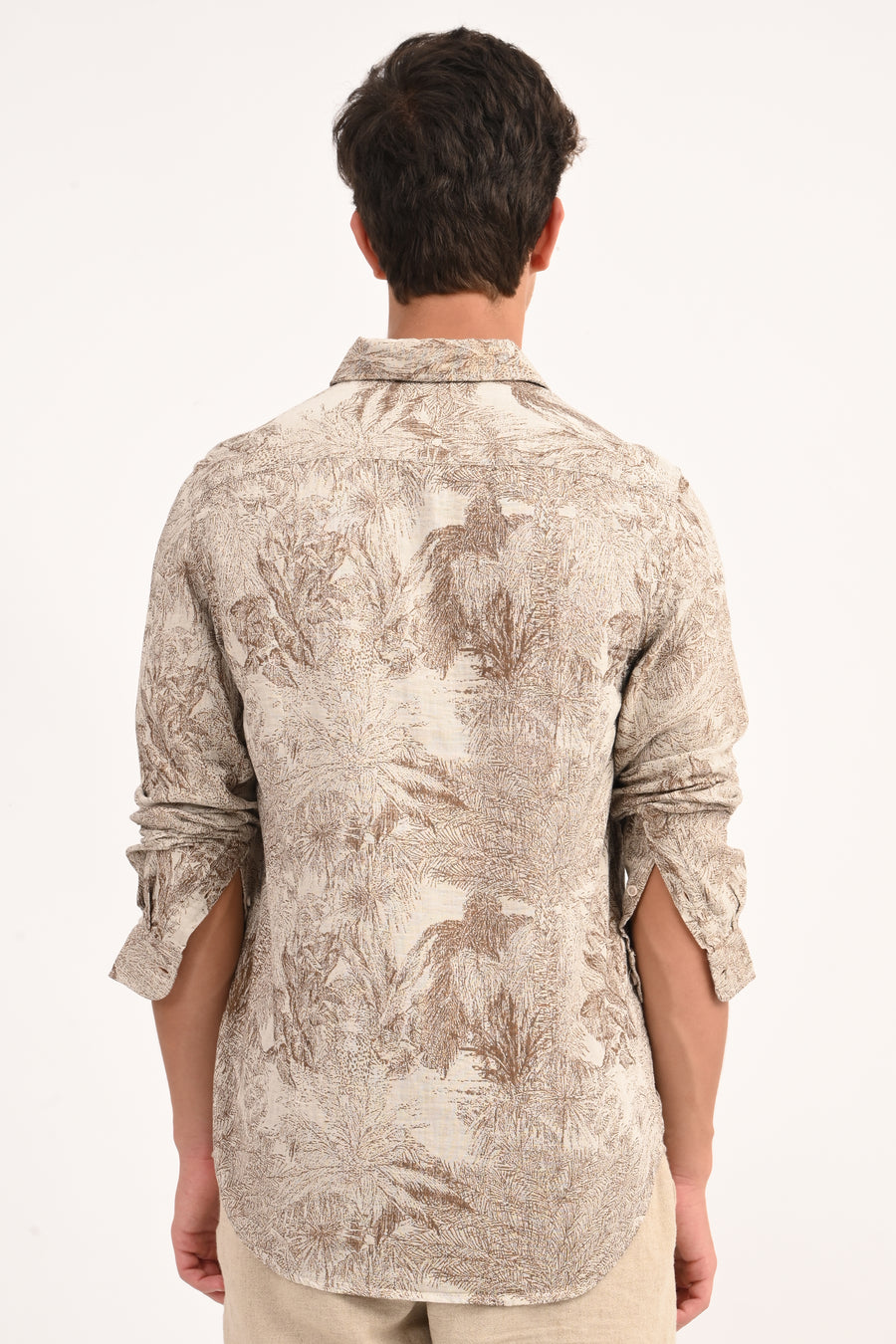 Peak - Cotton Printed Shirt - Brown